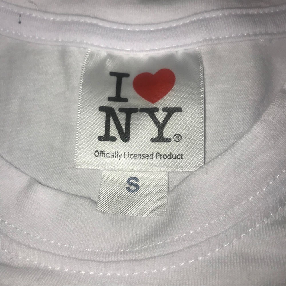 Women’s Graphic Small Fitted T-shirt I Love NY - Picture 4 of 6